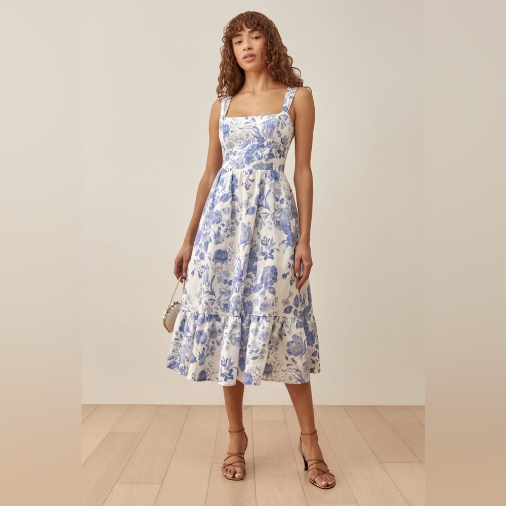 Reformation Bucatini Linen Dress size 2 Lucerne